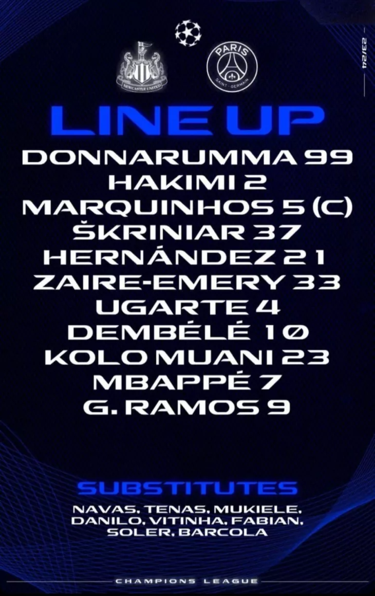 ПСЖ, Ньюкасл